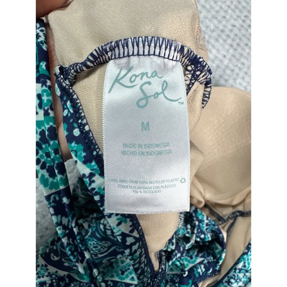 Kona Sol One Piece Swimsuit Bathing Suit Swimwear Padded Cross Straps Tie Back - Picture 7 of 8